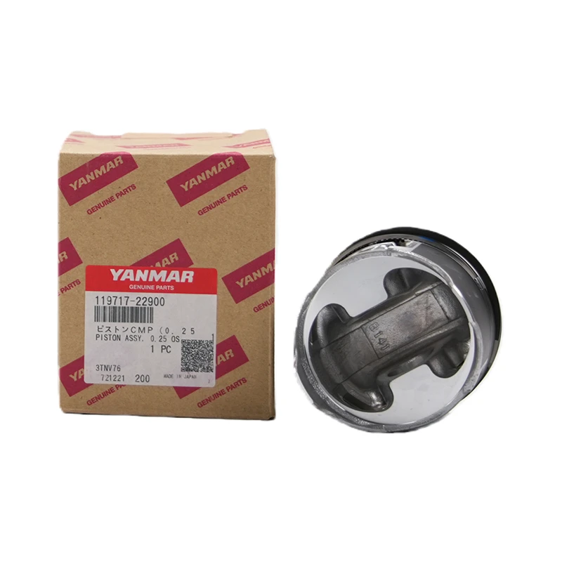Piston et segments Yanmar surdimensionnés de 0,25 pouce pour moteur 3TNV76 (réf. 119717-22900)