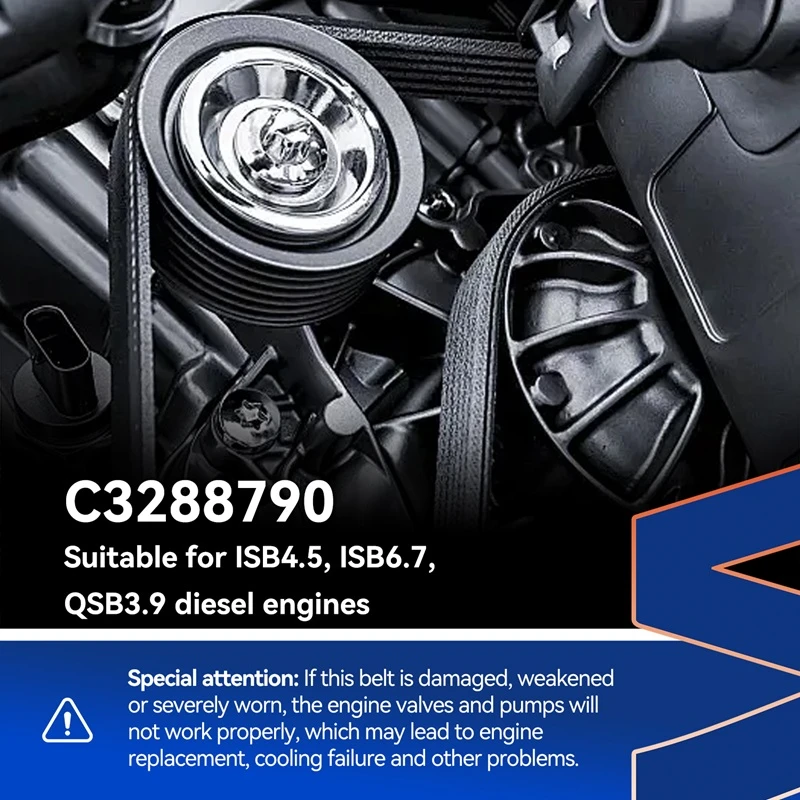 Courroie trapézoïdale Cummins 3288790 compatible avec Cummins 4B3.9-G1