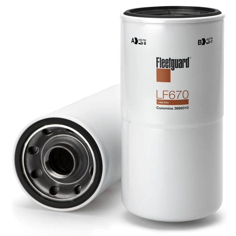 Filtre à huile Fleetguard LF670 compatible avec la série Cummins QST30