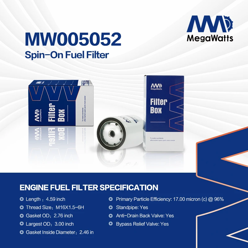 Filtre à carburant Fleetguard FF5052 compatible avec les moteurs Volvo D6H, D4H et D5D.